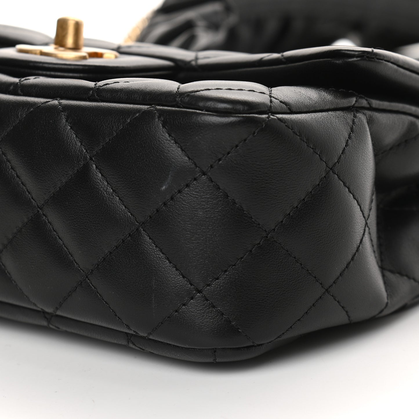 Lambskin Quilted Mini Romance Rectangular Flap Black