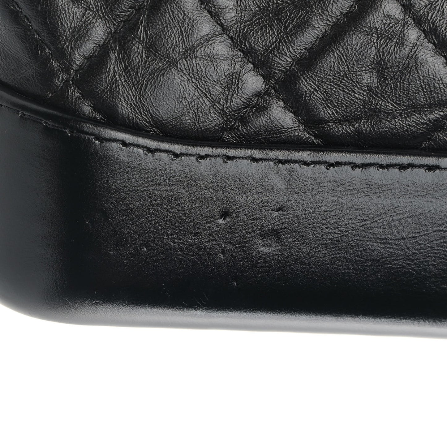 Aged Calfskin Quilted Small Gabrielle Logo Hobo Black