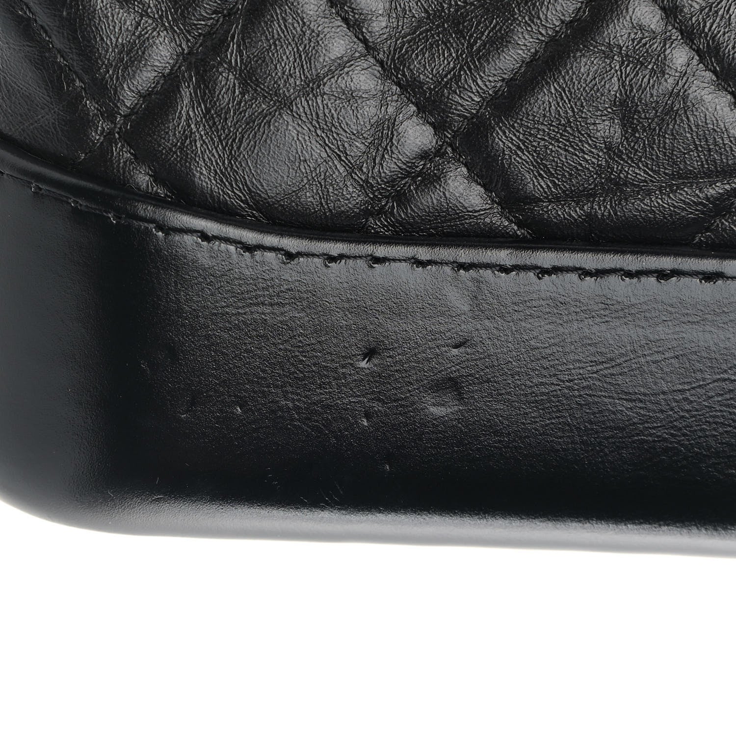 Chanel Aged Calfskin Quilted Small Gabrielle Logo Hobo Black 10 of 12
