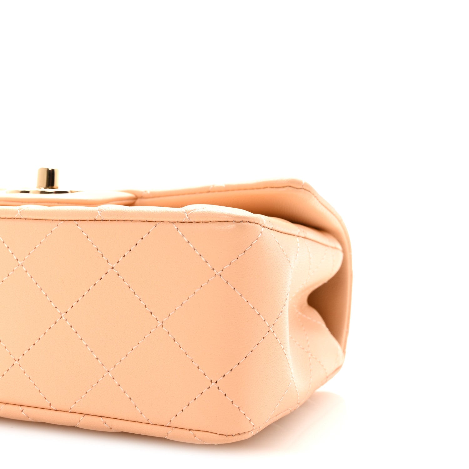 Chanel Lambskin Quilted Mini Rectangular Flap Beige 10 of 11