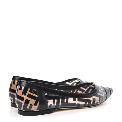 Fendi PVC Calfskin FF Colibri Ballerina Flats 37 Black 4 of 7