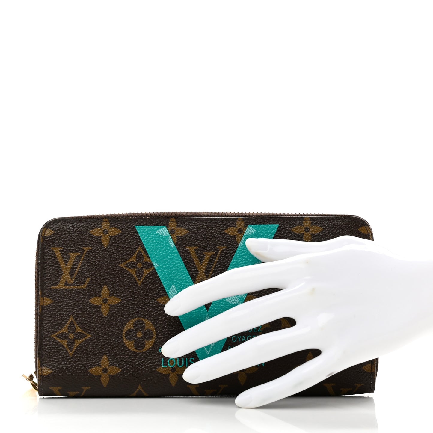 Monogram V Zippy Wallet Turquoise