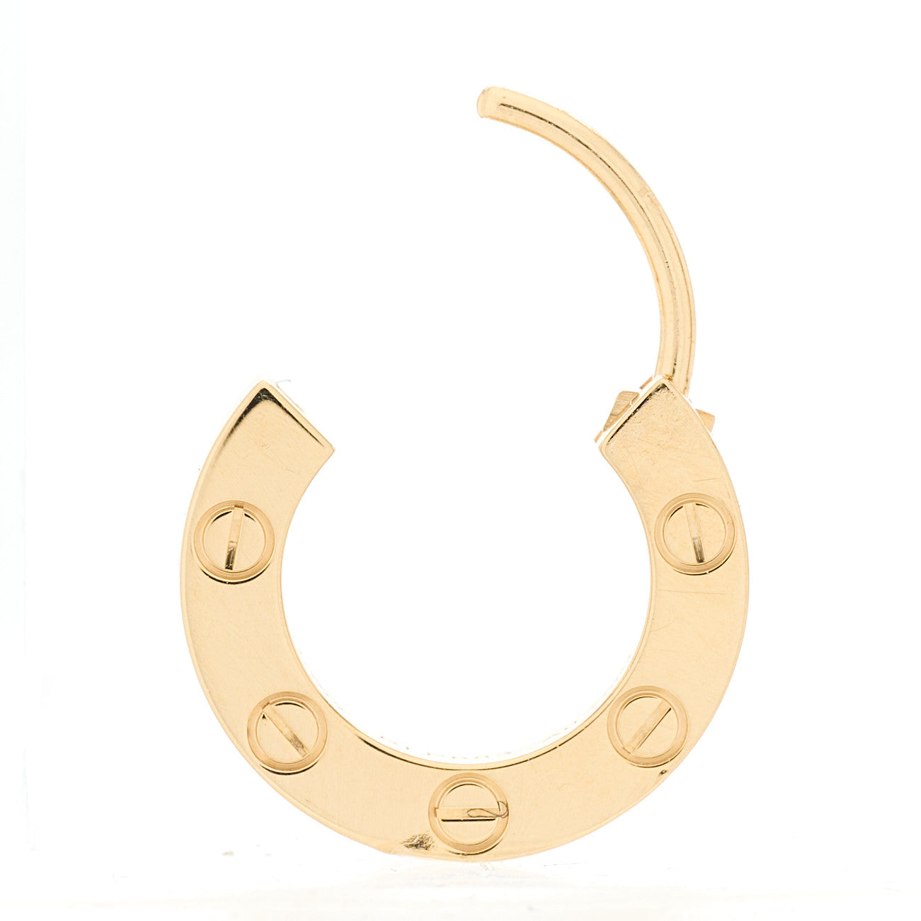 18K Yellow Gold Single LOVE Hoop Earring