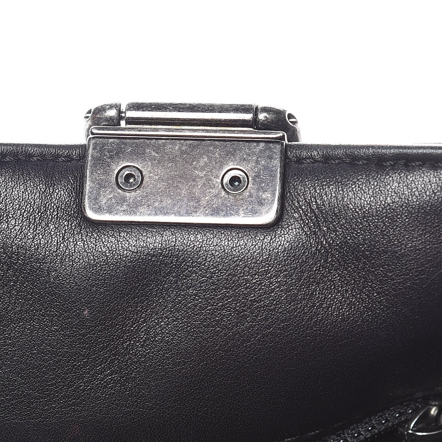 Calfskin Quilted Large Shopping In Chains Tote Black
