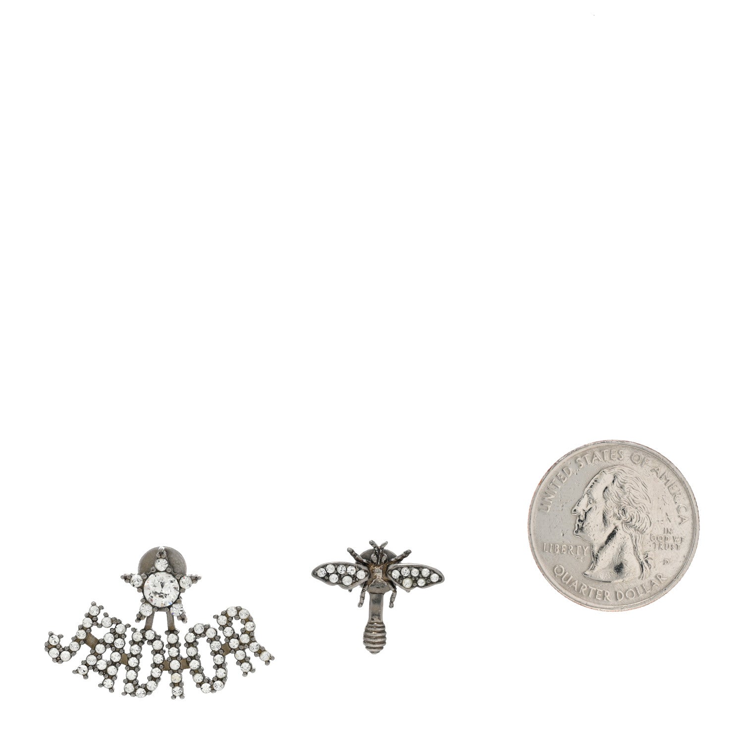 Christian Dior Metal Crystal J'Adior Earrings Antique Silver 2 of 7