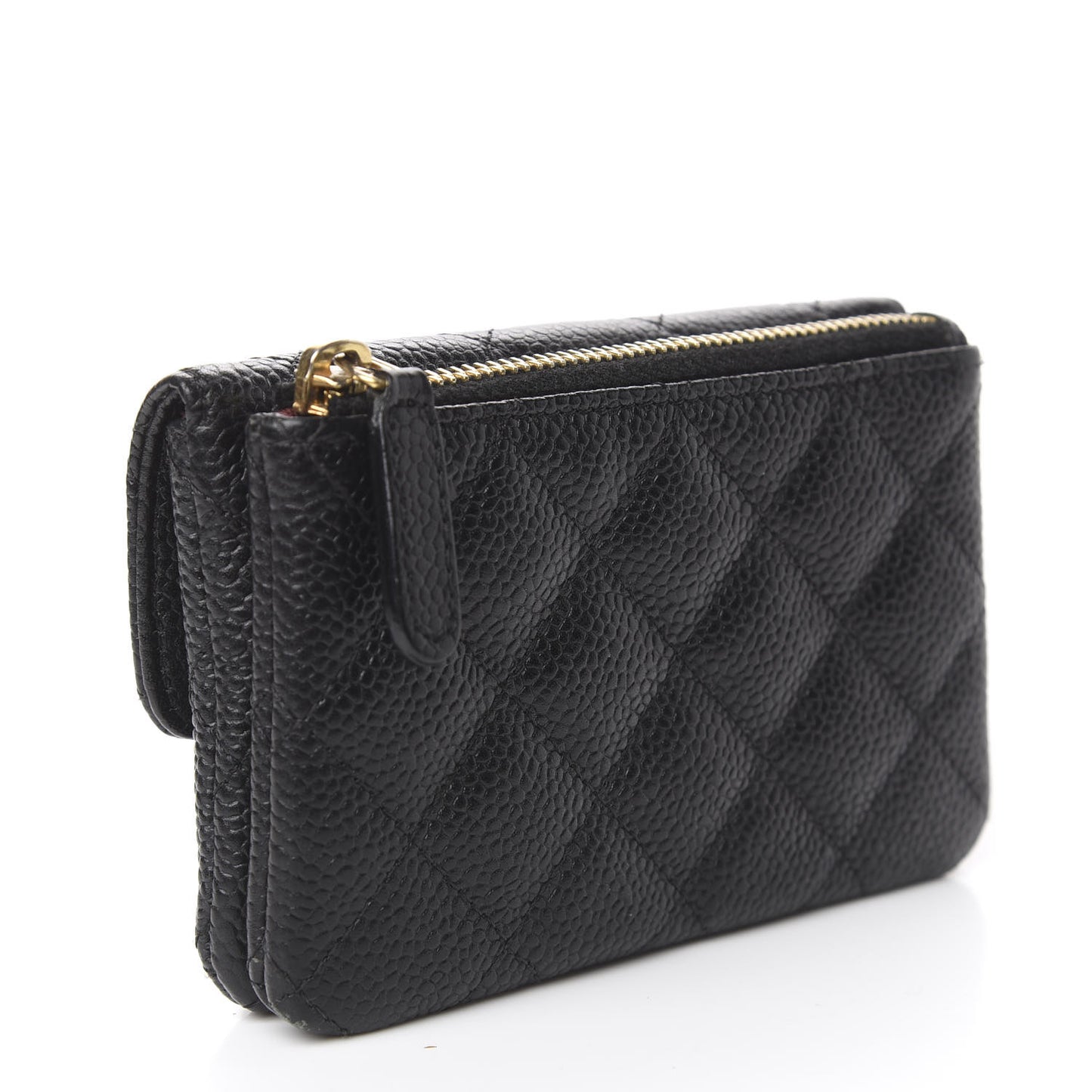 Caviar Quilted Coin Purse Black