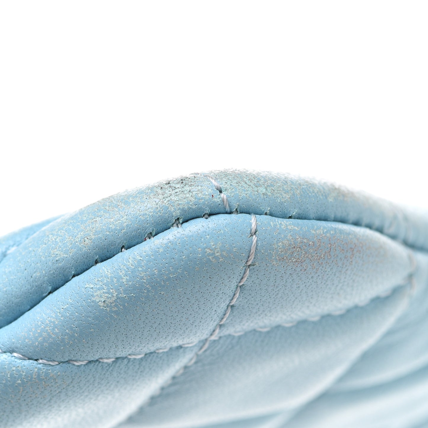 Lambskin Quilted Small Cosmetic Case Light Blue