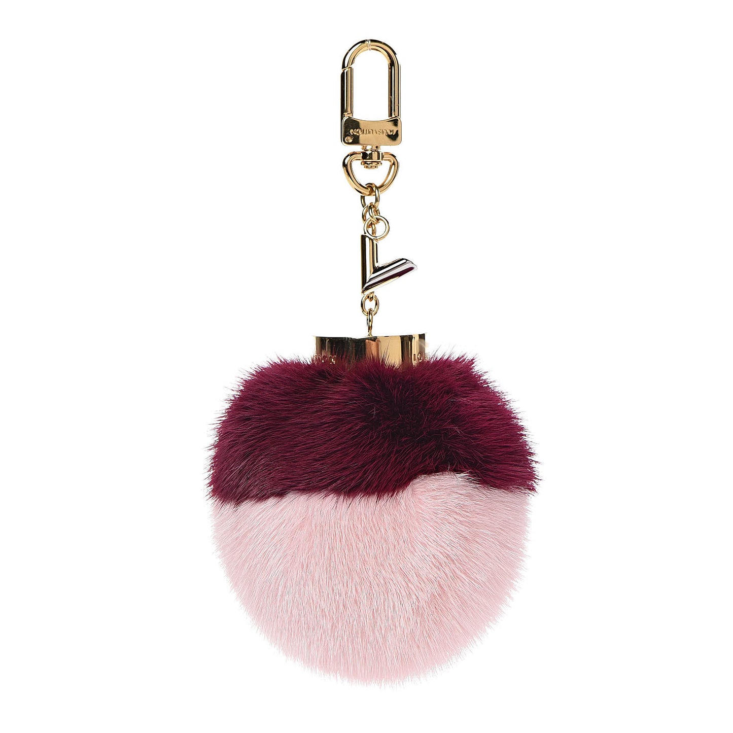 Mink Fur Bubble Duo Bag Charm Violet Pink