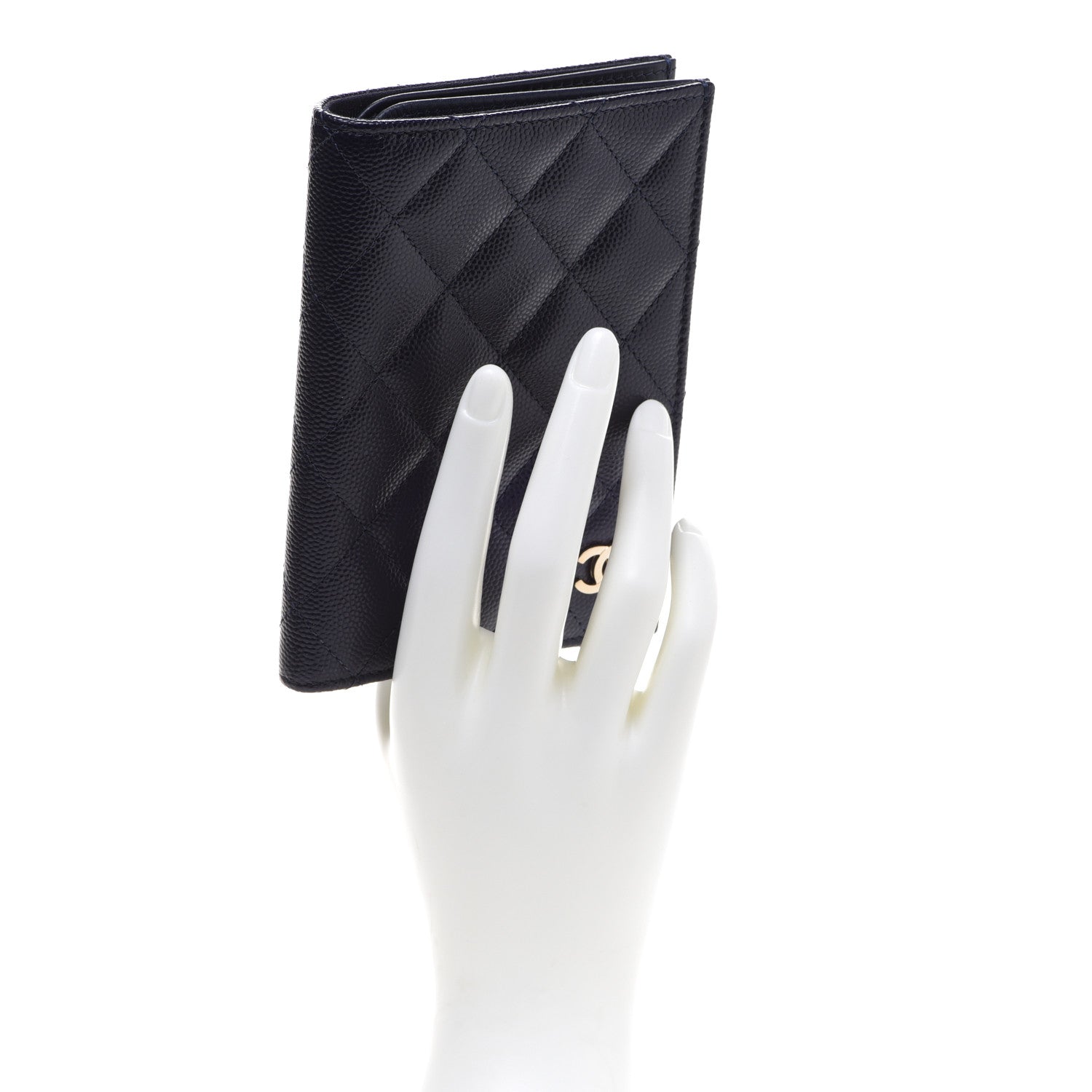 Chanel Caviar Quilted Passport Holder Navy Blue 2 of 8