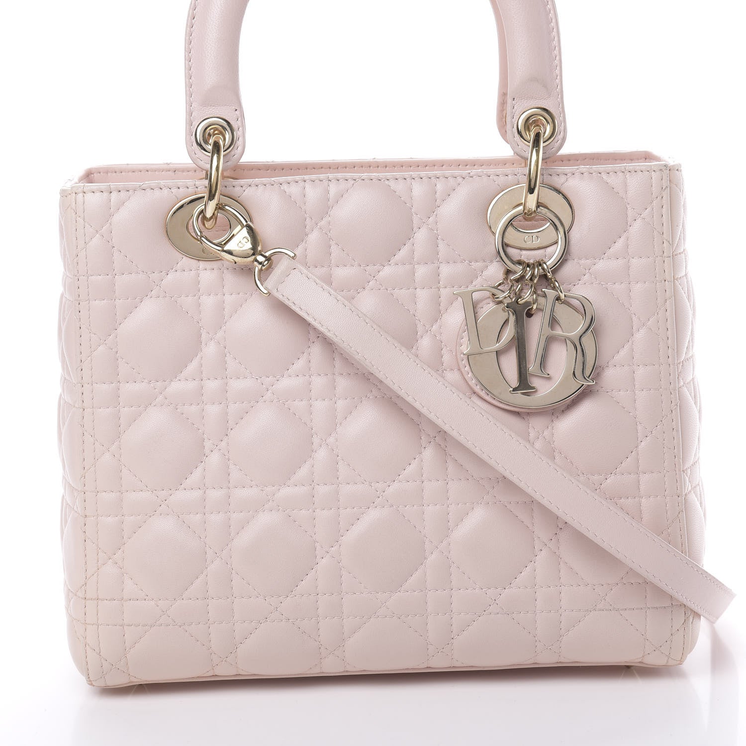Christian Dior Lambskin Cannage Medium Lady Dior Light Pink 8 of 13