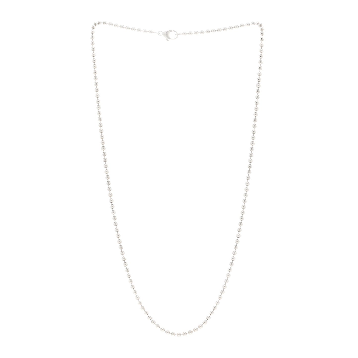 Sterling Silver 2.5mm Bead Chain Necklace 18"