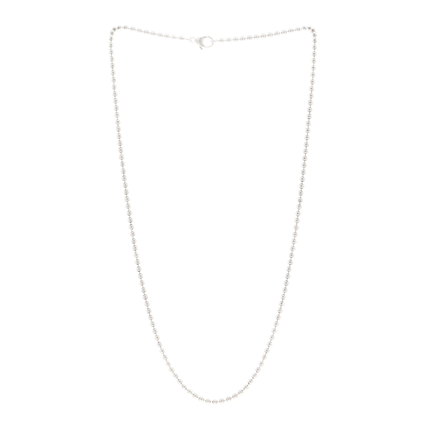 Tiffany Sterling Silver 2.5mm Bead Chain Necklace 18" 3 of 4