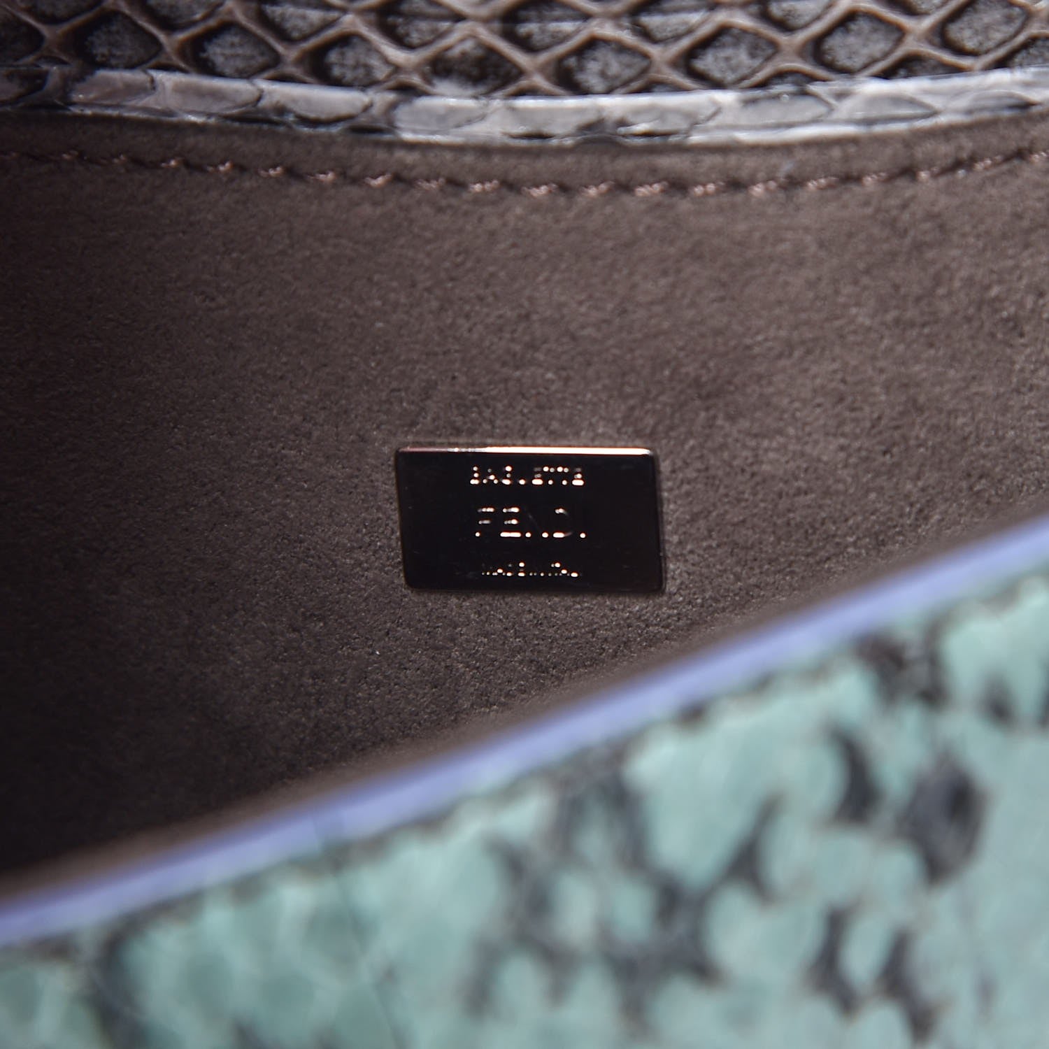 Fendi Elaphe Waves Micro Baguette Green Teal Blue Purple 6 of 7