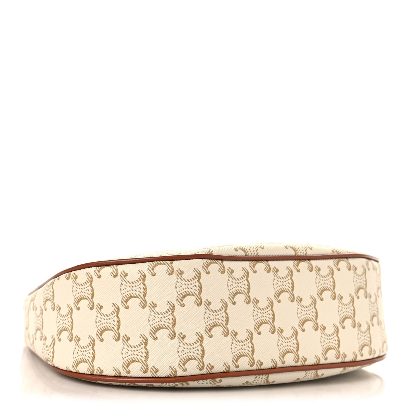 Canvas Calfskin Ava Triomphe Shoulder Bag White