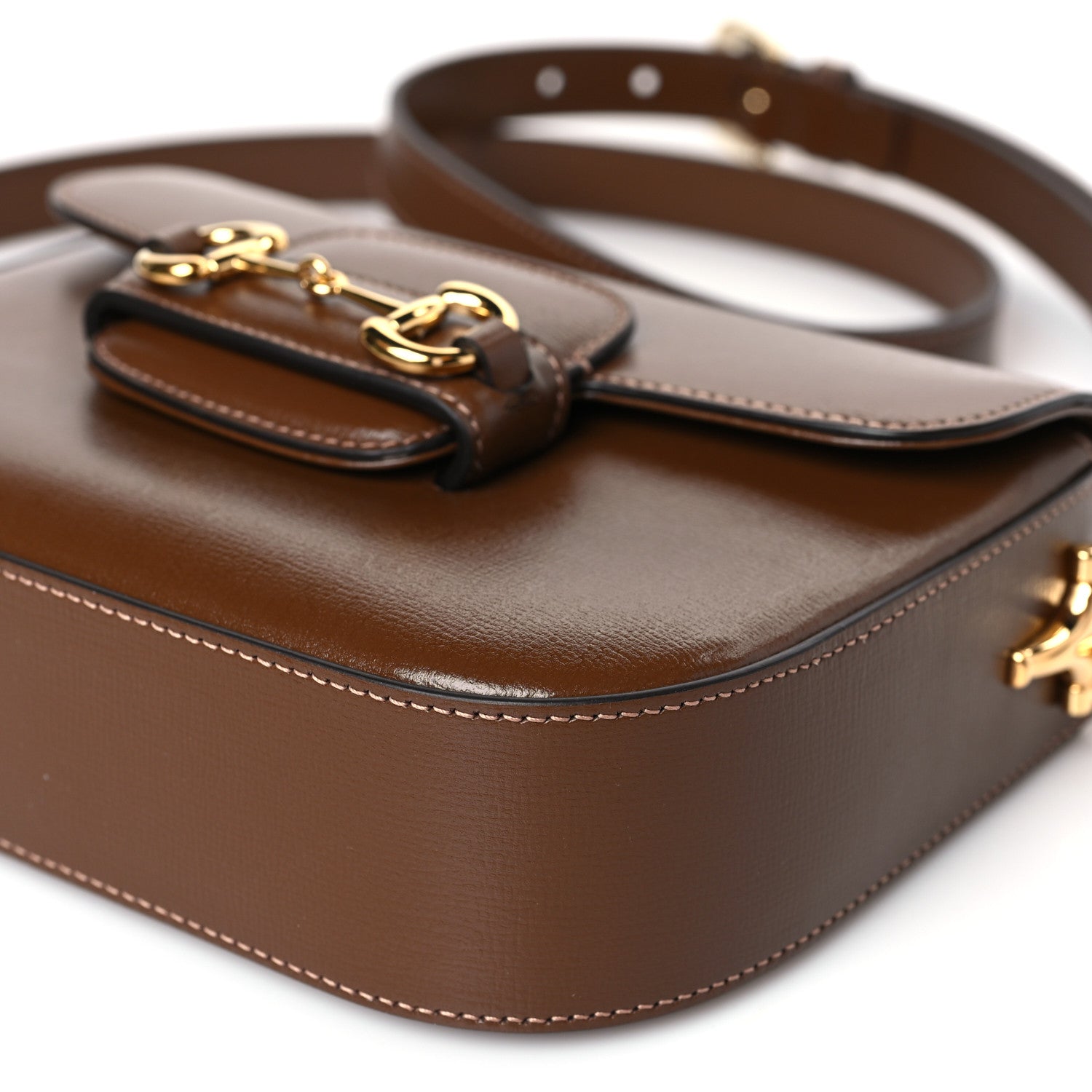 Gucci Azalea Calfskin Web Mini Horsebit 1955 Shoulder Bag Brown Sugar 9 of 10