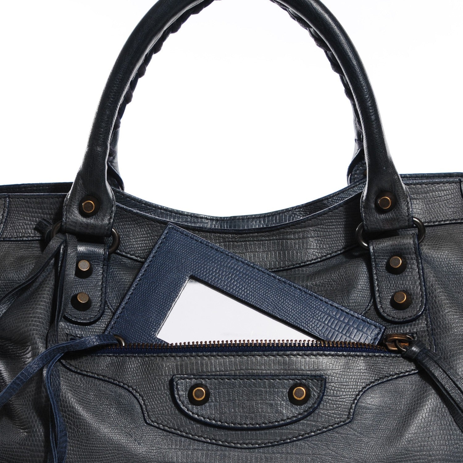 Balenciaga Agneau Classic Hardware Lizard Embossed City Dark Night 7 of 13