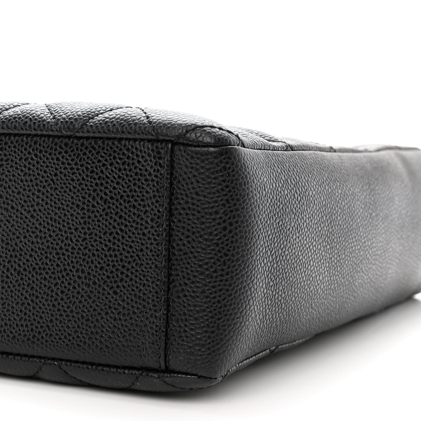 Caviar Quilted Petit Shopping Tote PST Black