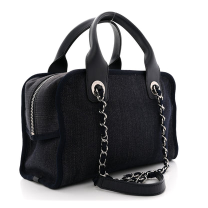 Chanel Denim Deauville Bowling Bag Blue 4 of 12