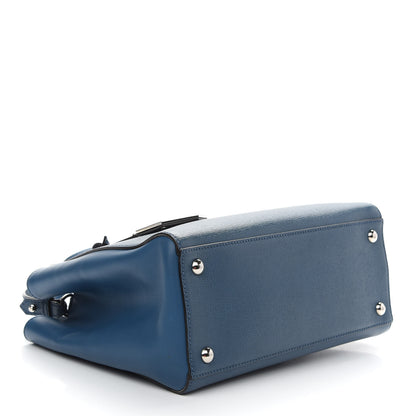 Fendi Vitello Elite Petite 2Jours Tote Blue Cobalto 3 of 8