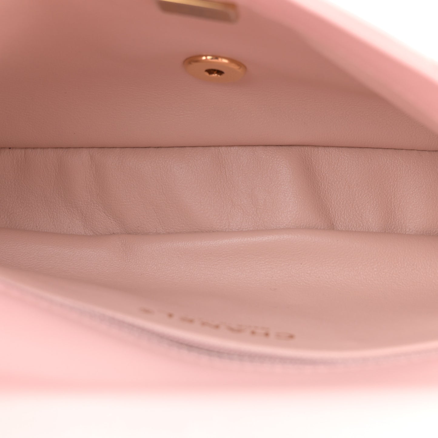 Shiny Lambskin Quilted Golden Links Top Handle Flap Light Pink
