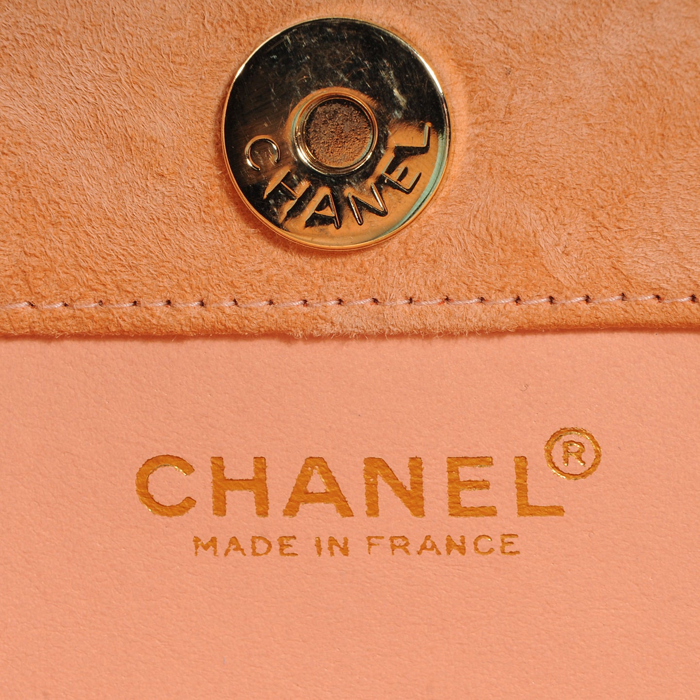 Suede Top Handle Flap Satchel Peach