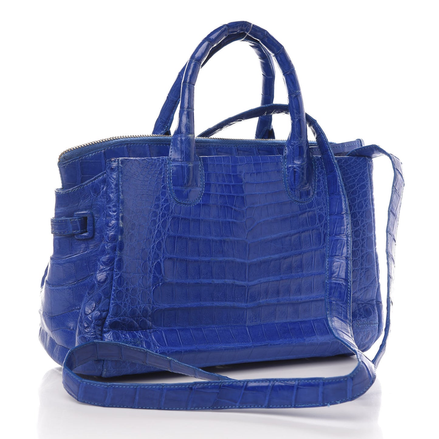 Crocodile Cristina Satchel Electric Blue