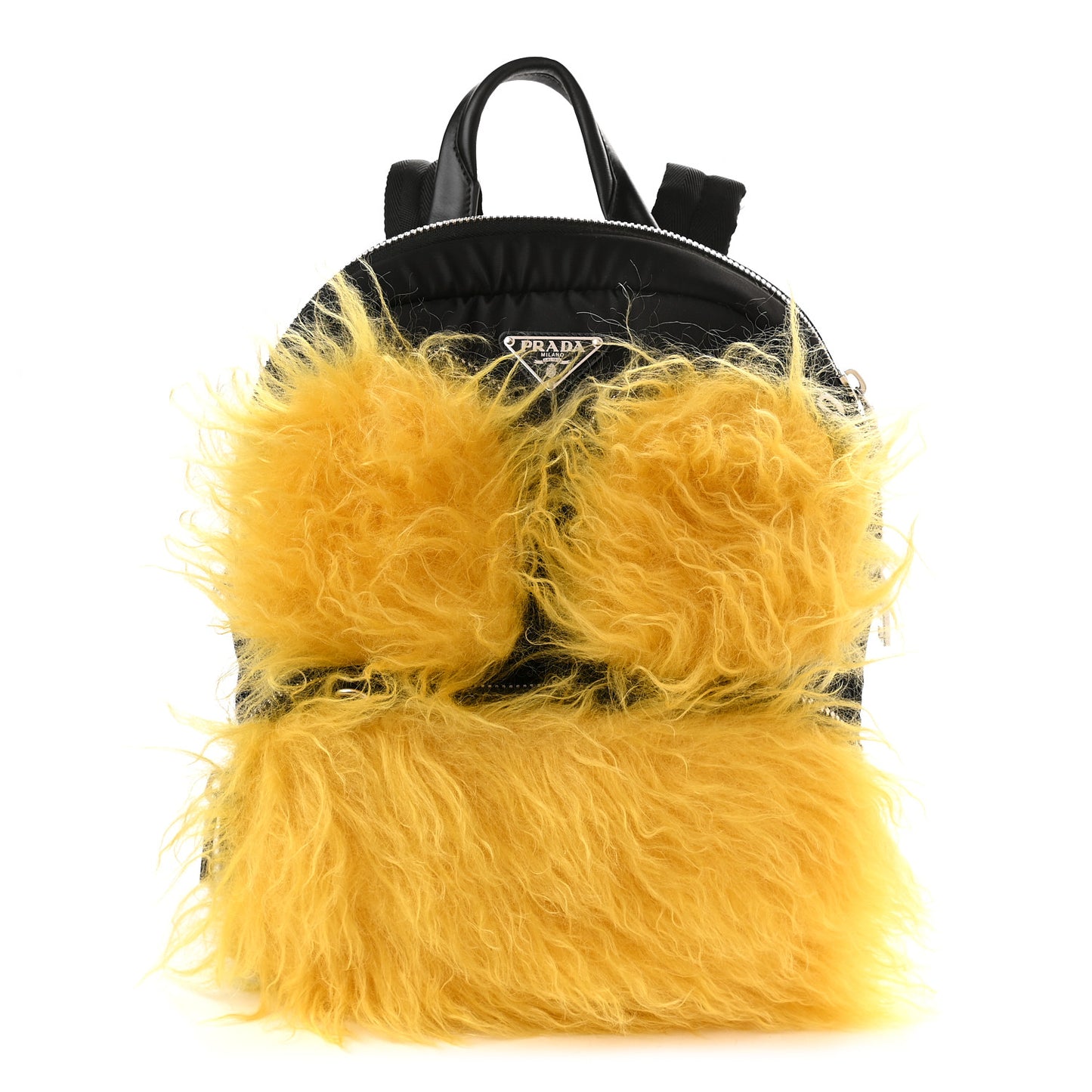 Tessuto Nylon Mohair Pocket Cargo Backpack Giallo Black