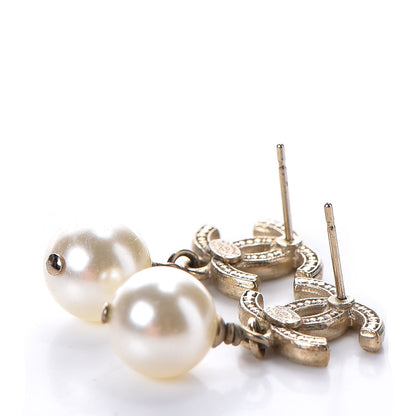Chanel Pearl CC Drop Earrings Gold 3 of 6