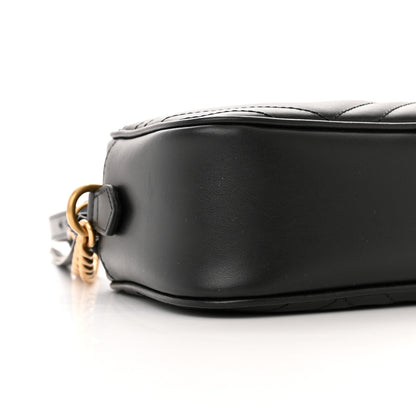 Gucci Calfskin Matelasse Small GG Marmont Chain Shoulder Bag Black 10 of 12