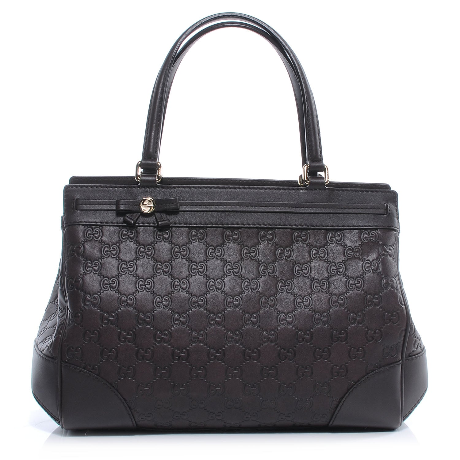 Gucci Guccissima Medium Mayfair Tote Dark Brown 1 of 11
