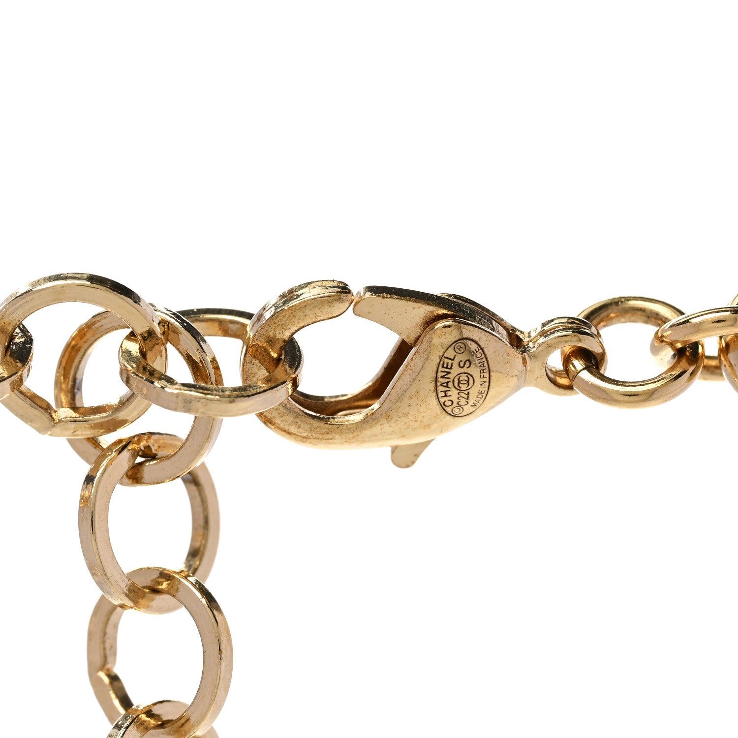 Chanel Metal Enamel Quilted CC Chain Necklace Pendant Gold Pink 5 of 6