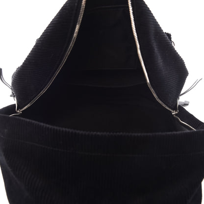 Saint Laurent Velvet Corduroy City Backpack Black 5 of 9