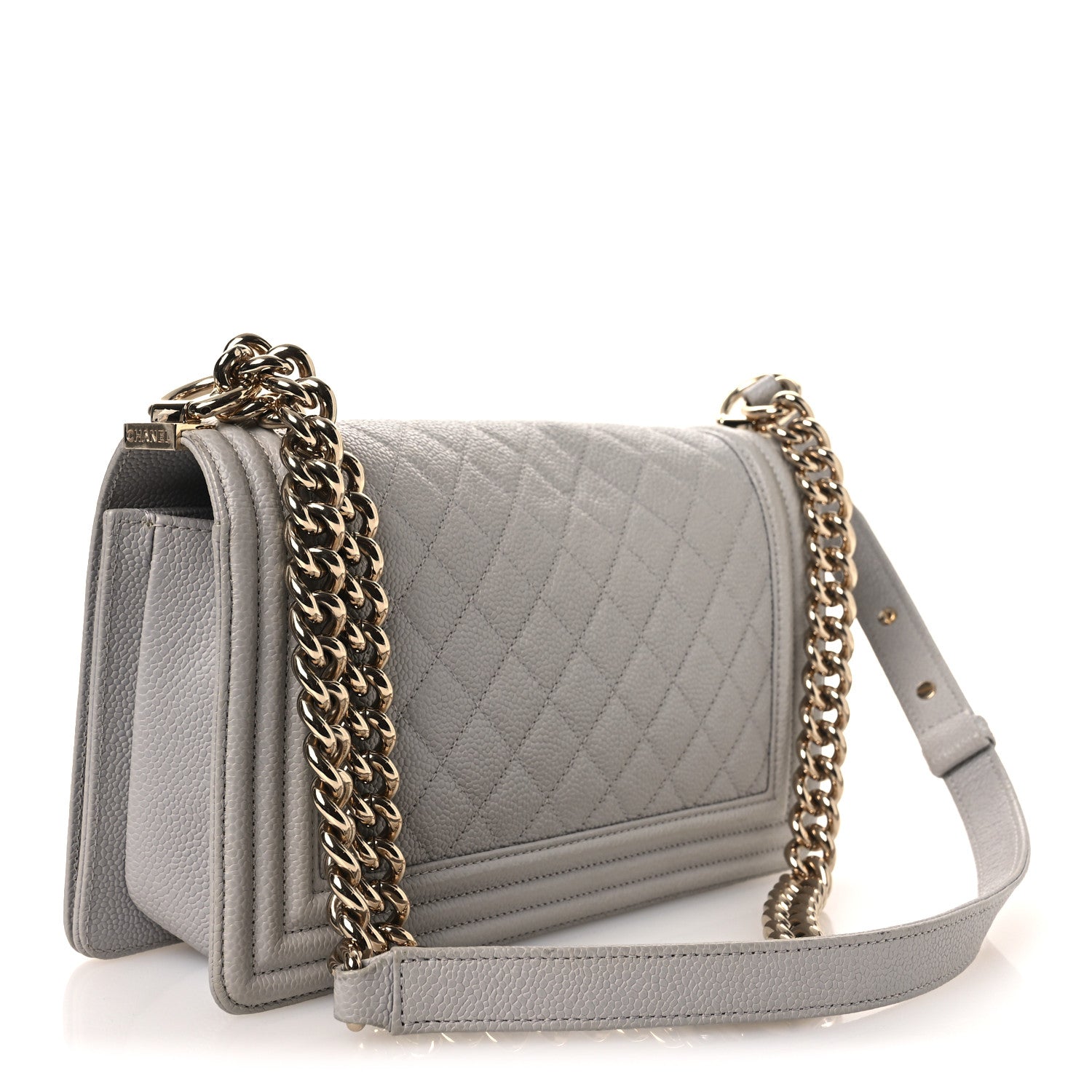 Chanel Caviar Quilted Medium Boy Flap Grey 3 of 13
