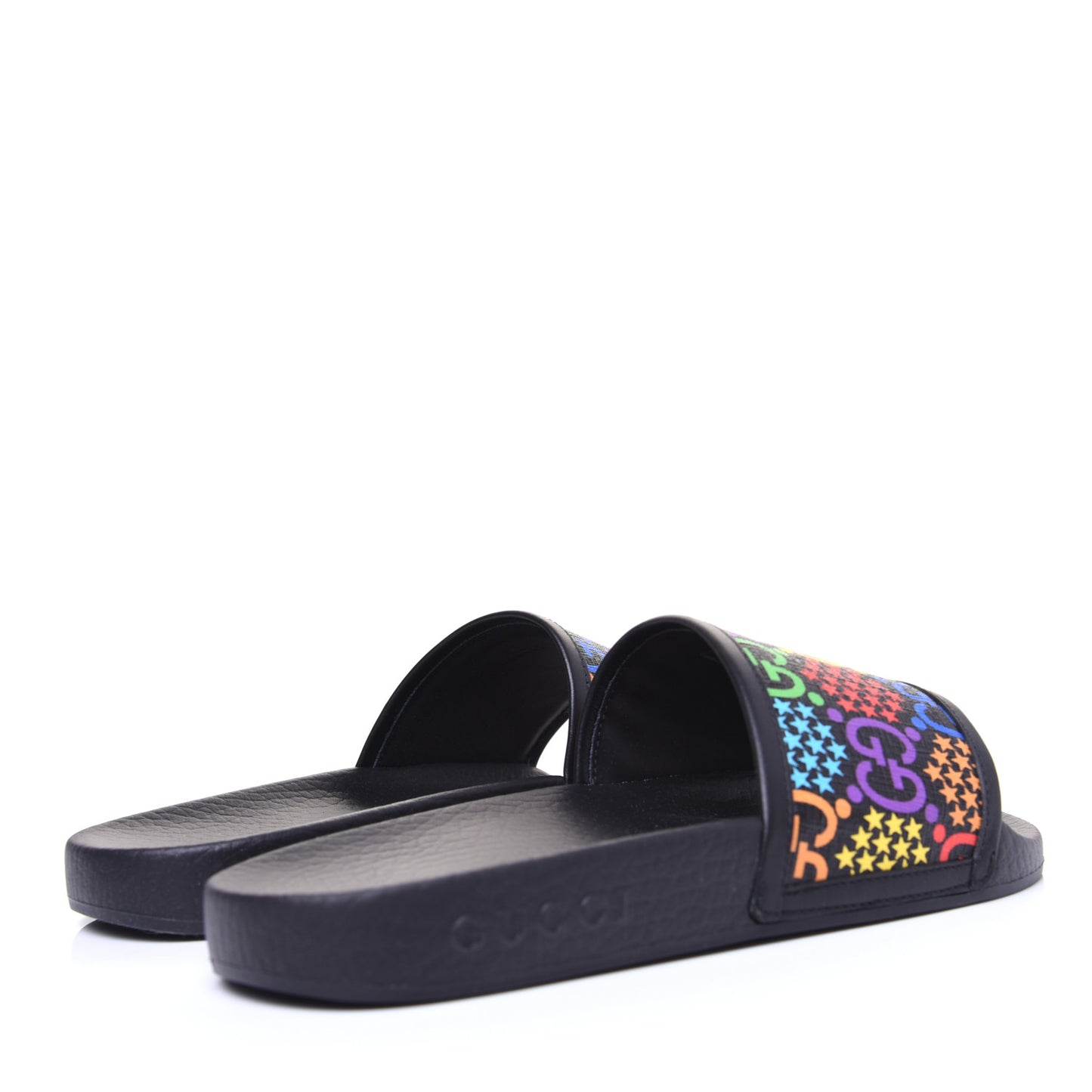 GG Supreme Monogram Psychedelic Slide Sandals 36 Black Multicolor