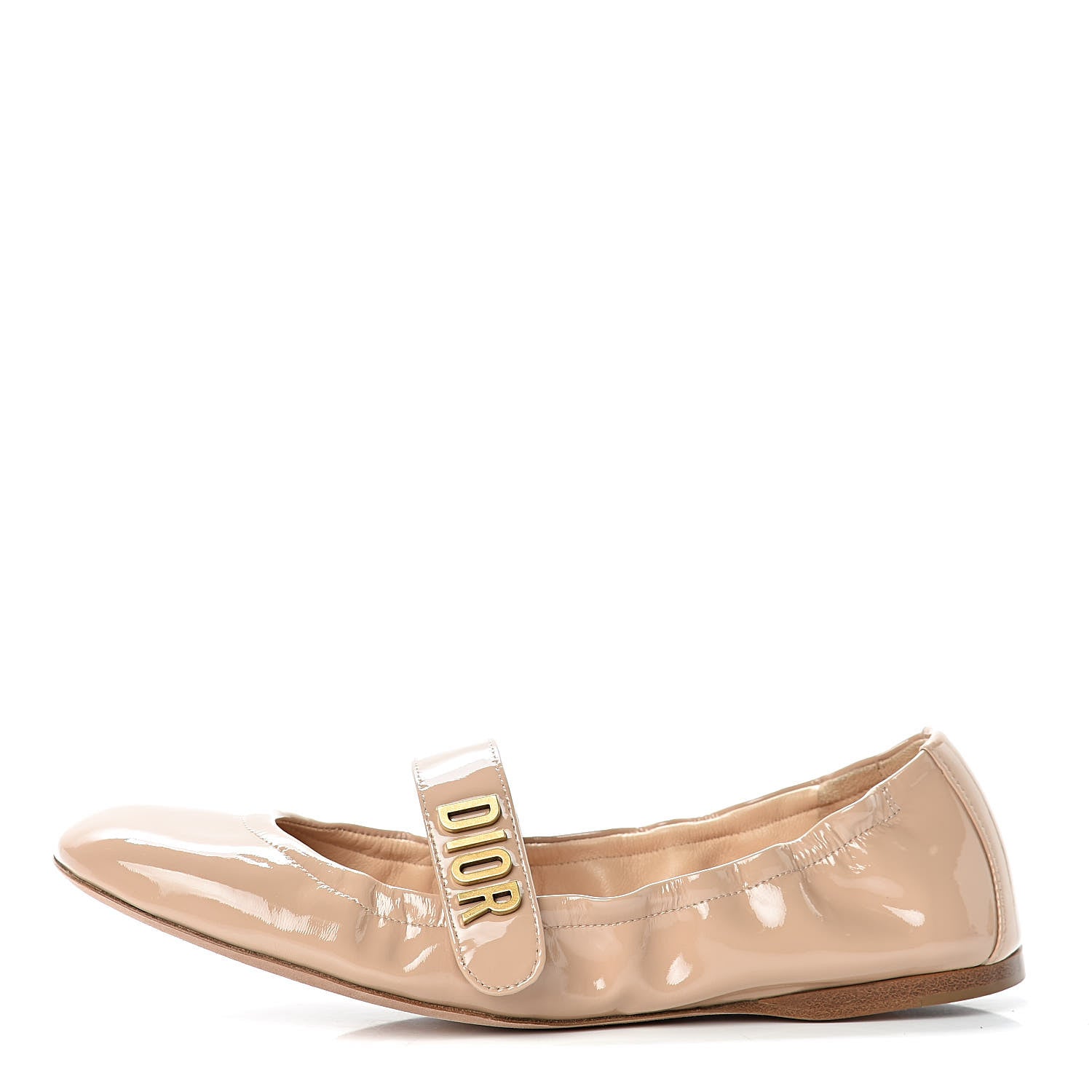 Christian Dior Patent Baby-D Ballet Flats 38.5 Nude 1 of 9