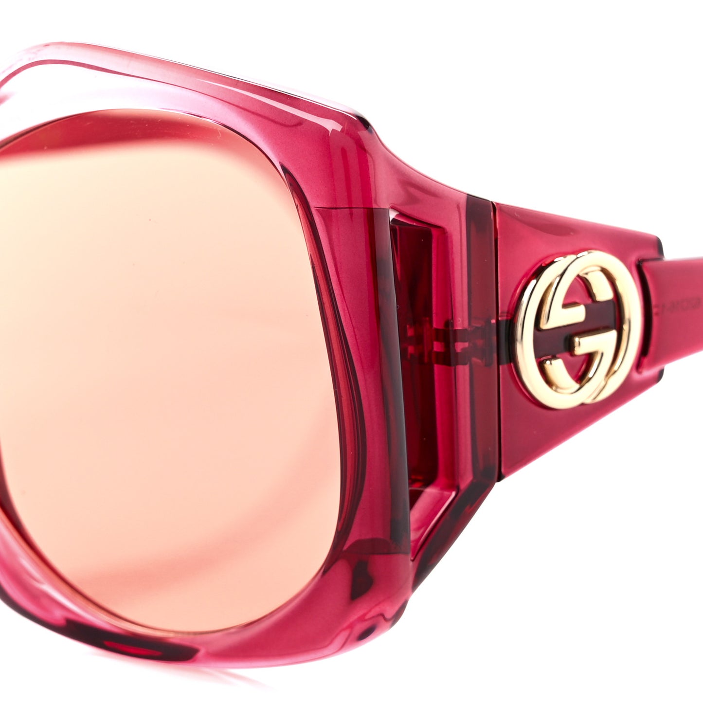 Acetate Round Sunglasses GG0875S Burgundy Orange