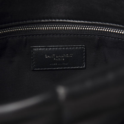 Saint Laurent Lambskin Quilted Medium Loulou Puffer Monogram Chain Satchel Black 8 of 11