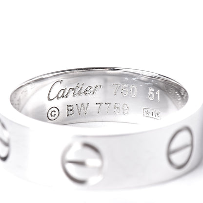 Cartier 18K White Gold 5.5mm LOVE Ring 51 5.75 4 of 4