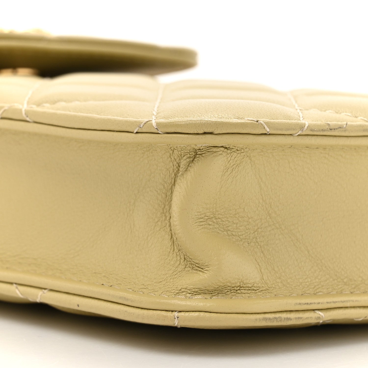 Chanel Lambskin Quilted Enamel CC Wallet on Chain WOC Light Green 11 of 13