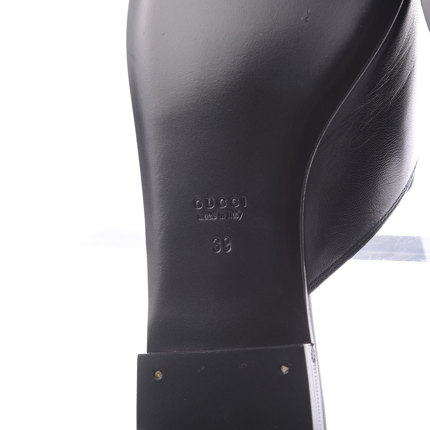 Gucci Malaga Kid Horsebit Slide Sandals 39 Black 9 of 11