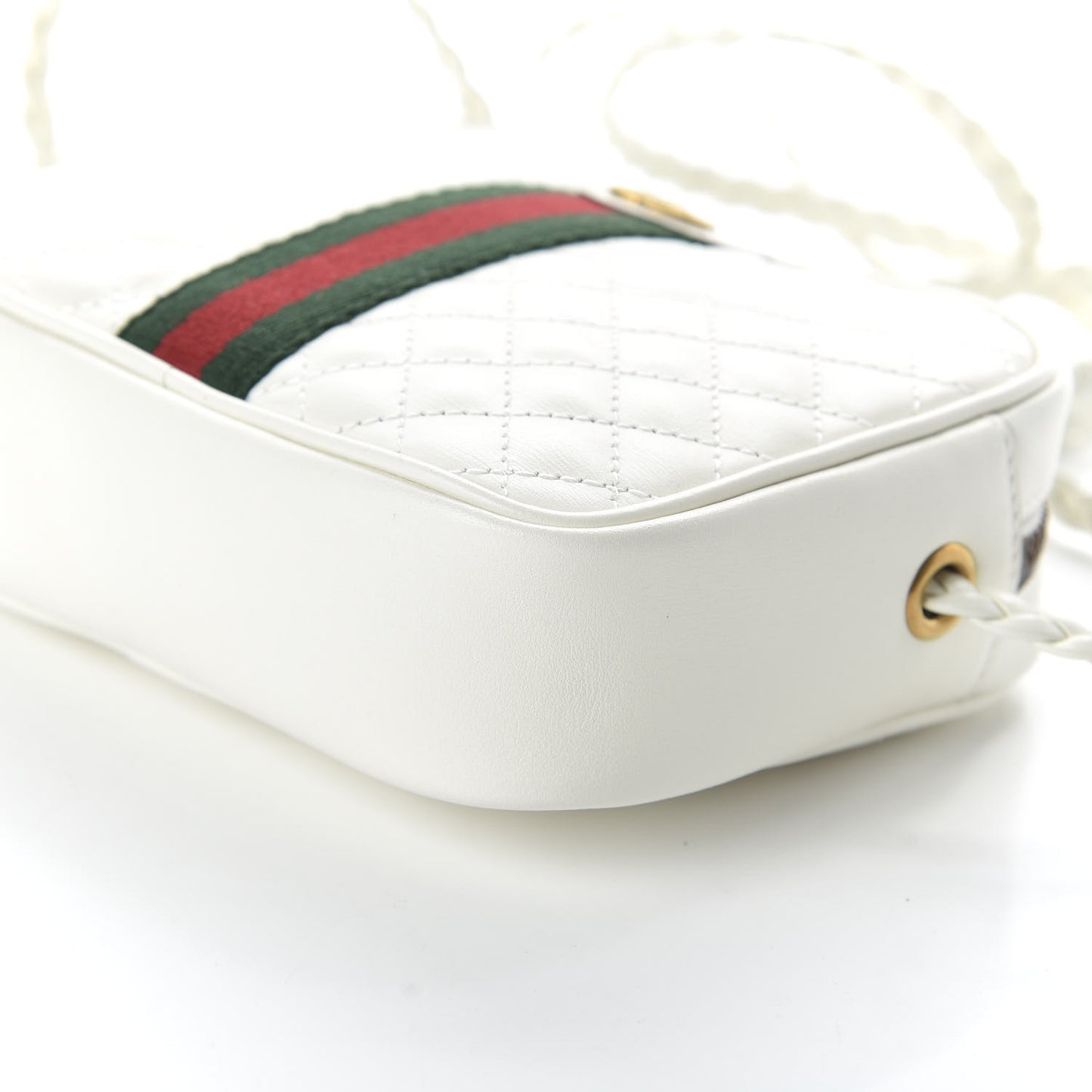 Calfskin Web Trapuntata Mini Shoulder Bag Off White