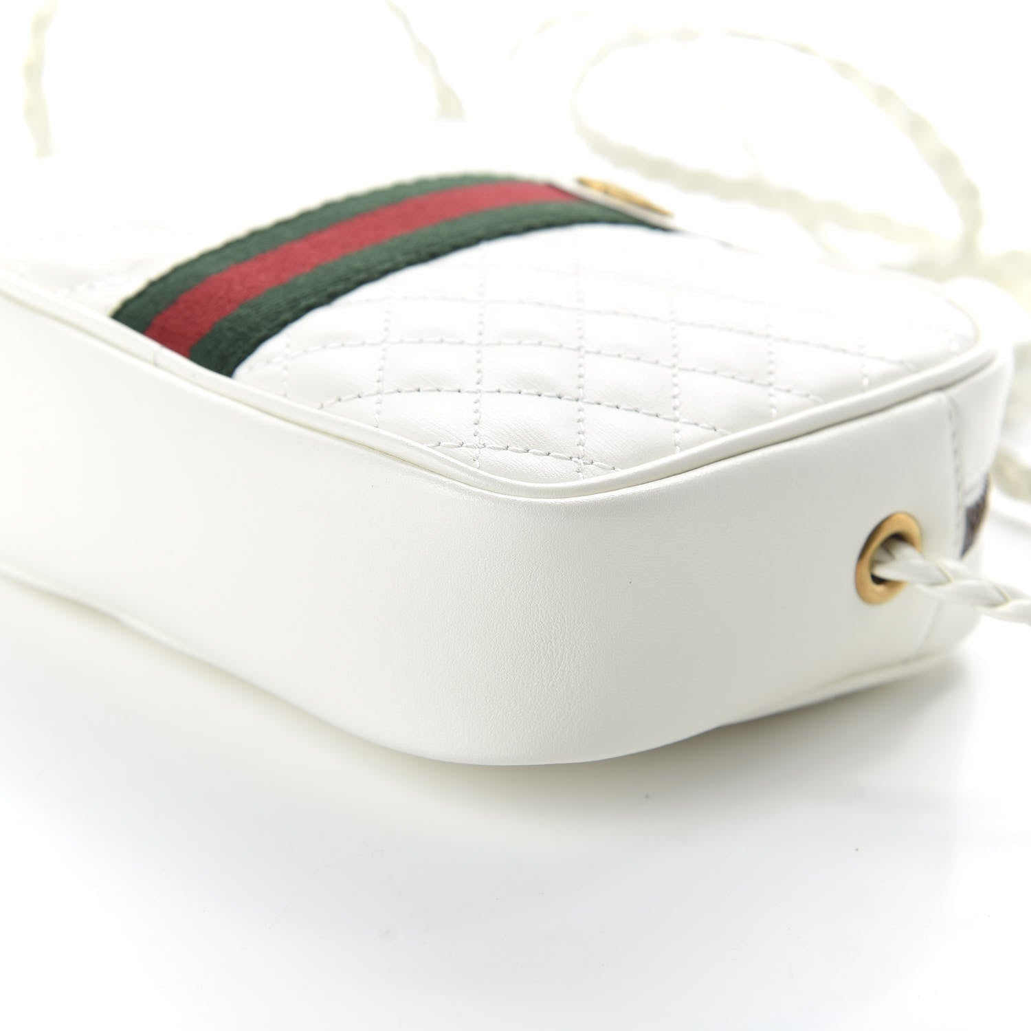 Gucci Calfskin Web Trapuntata Mini Shoulder Bag Off White 7 of 10