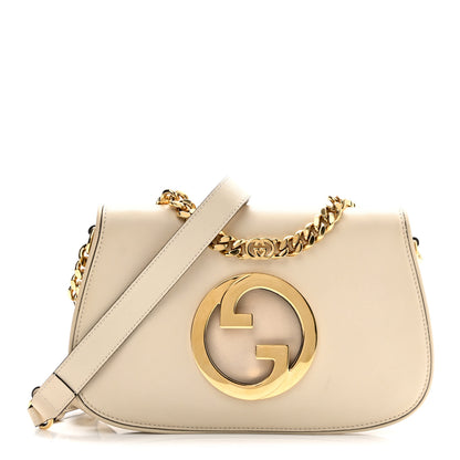 Gucci Roxy Calfskin Blondie Chain Shoulder Flap Bag Mystic White 1 of 10