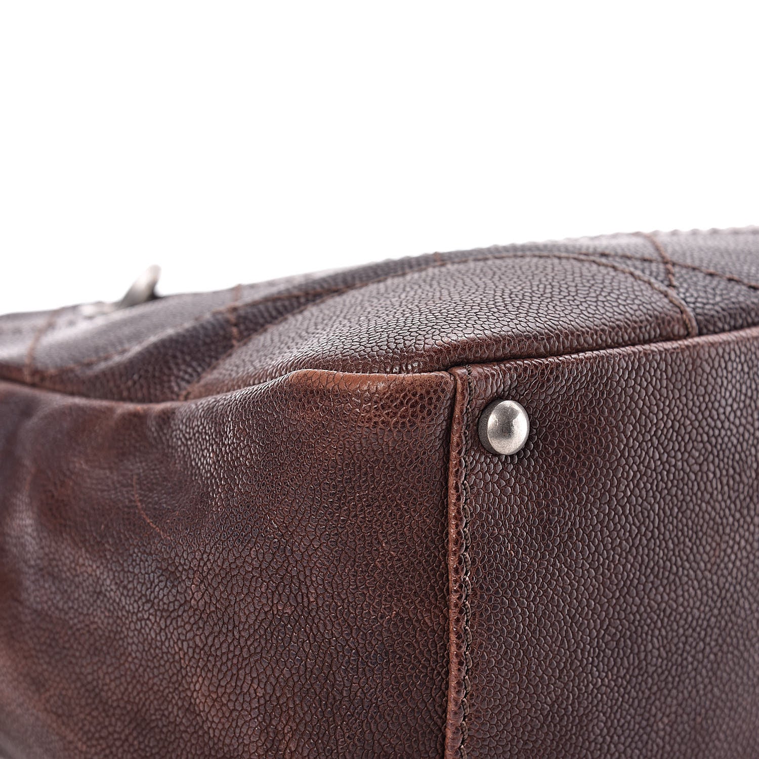 Chanel Distressed Caviar Outdoor Ligne Tote Brown 11 of 17