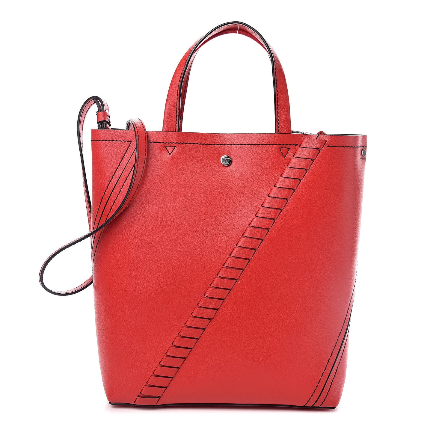 Smooth Calfskin Hex Tote Cardinal