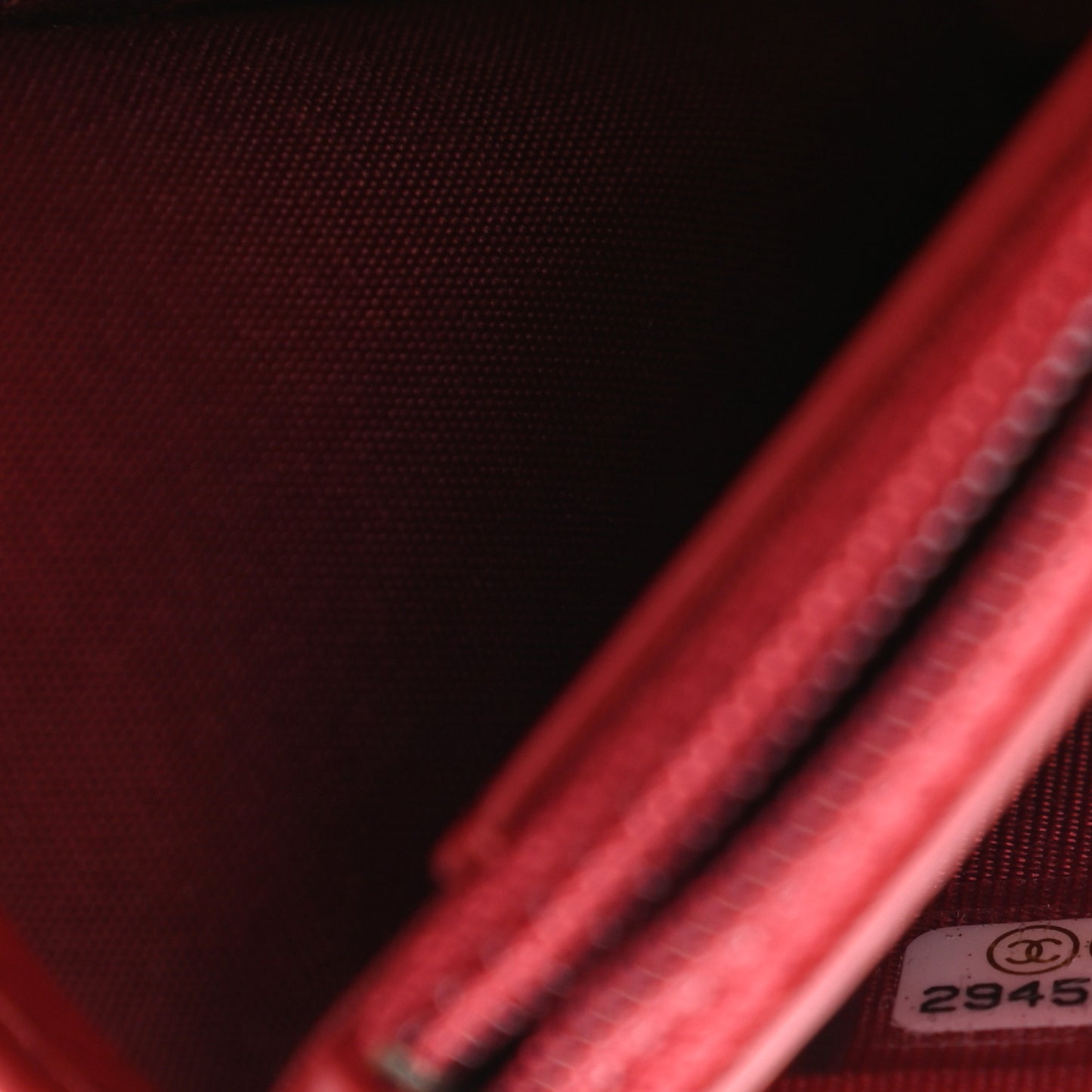 Caviar Camellia Embossed Wallet On Chain WOC Red