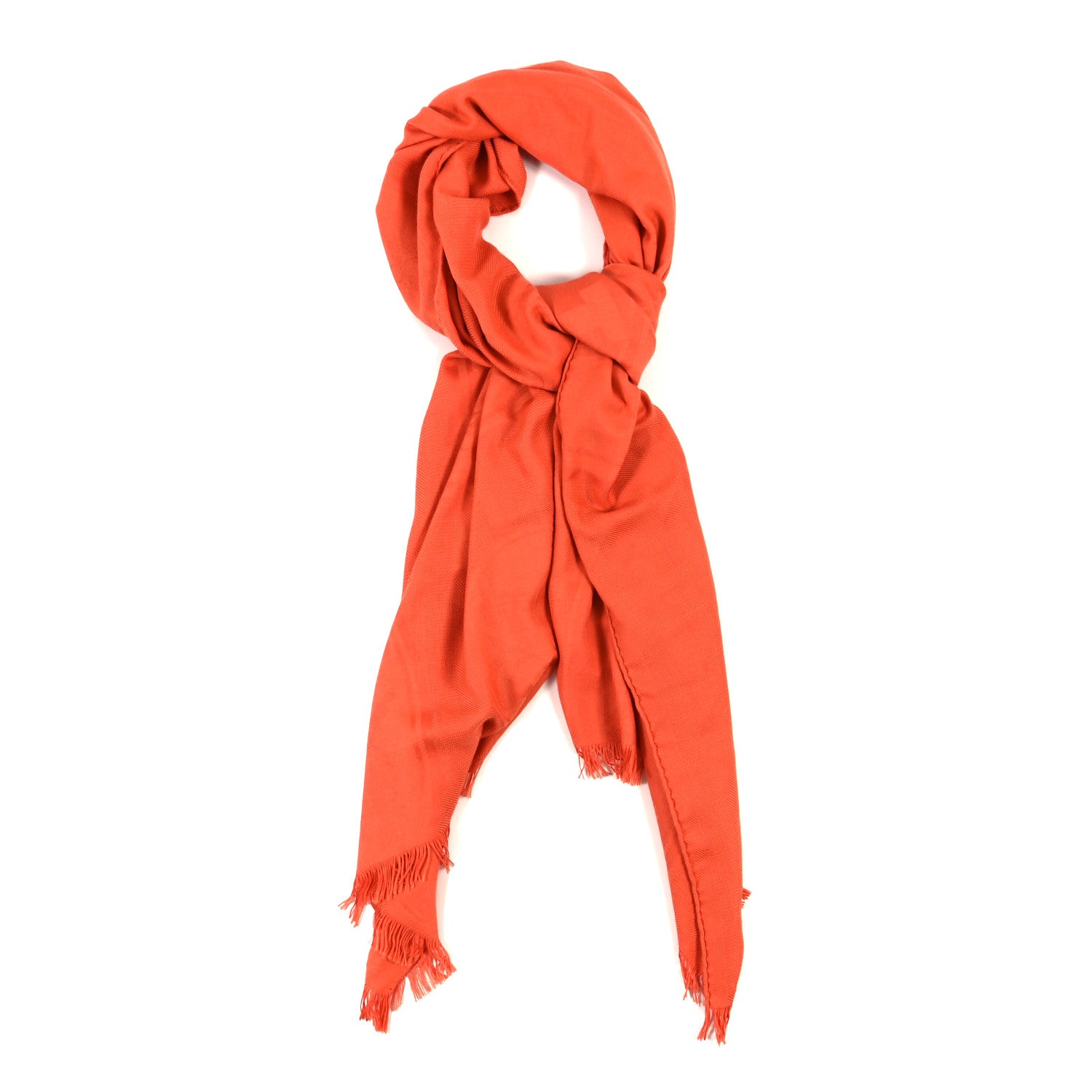 Hermes Cashmere Silk New Libris Stole Orange Exotique 1 of 3