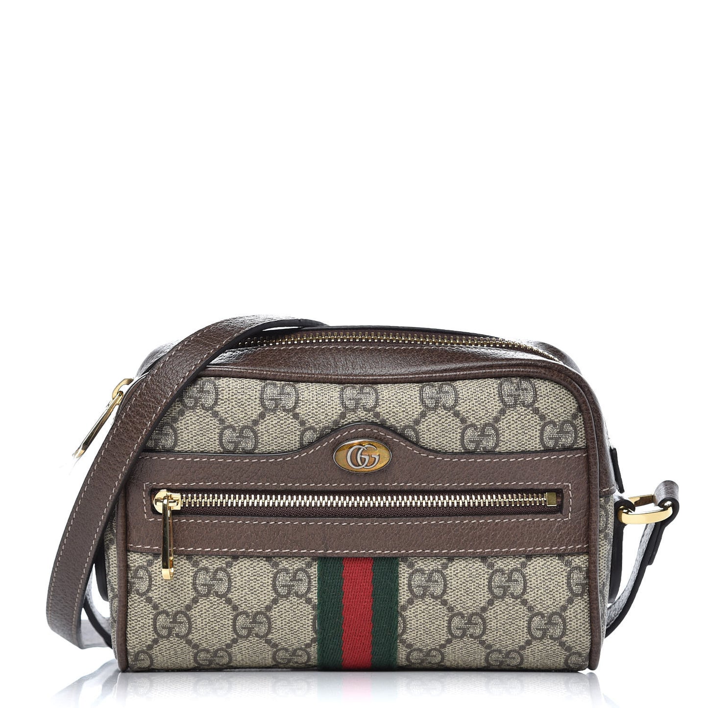 GG Supreme Monogram Web Mini Ophidia Shoulder Bag Brown