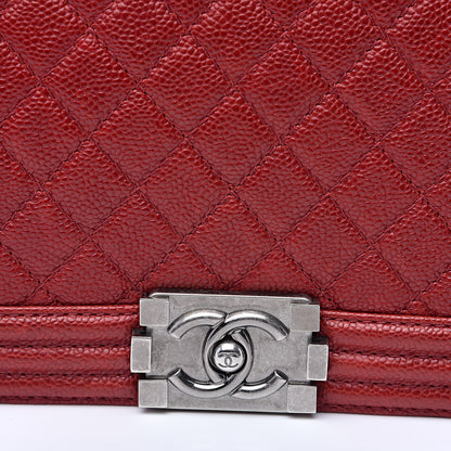 Chanel Caviar Quilted New Medium Boy Flap Dark Red 8 of 13