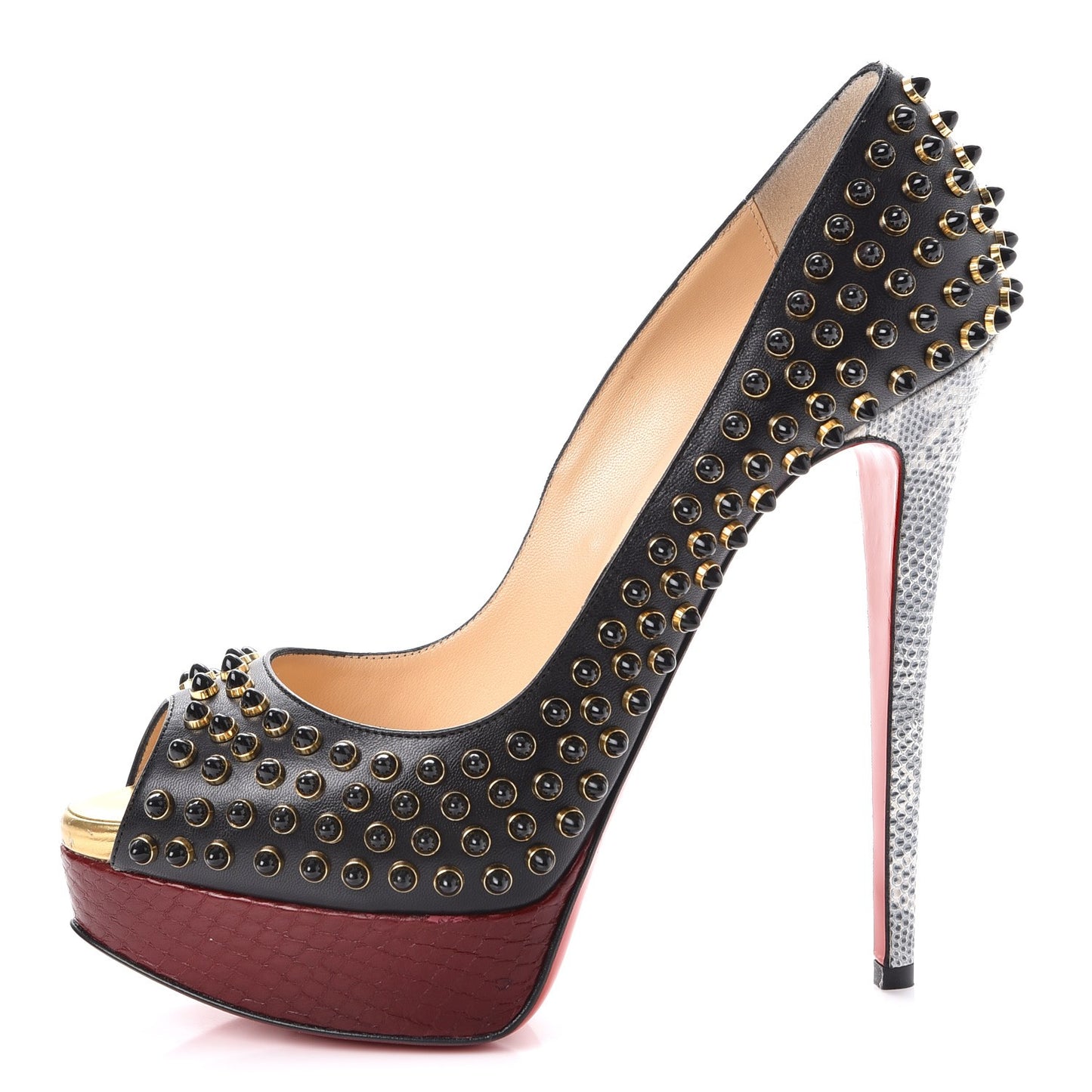Kid Watersnake Lady Peep Cabo 150 Pumps 39.5 Black